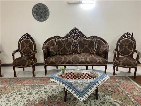 مبل 9 نفره فرحی چوب گردو