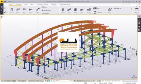 نقشه های شاپ سازه های فلزی و بتنی با تکلا Xsteel Tekla