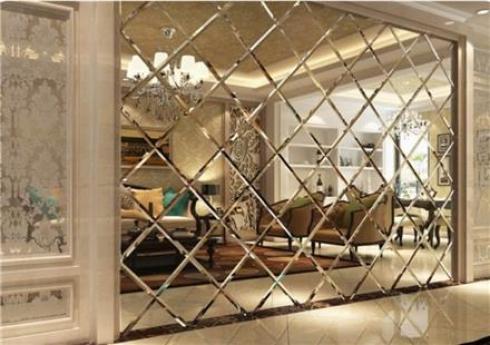 اجرای آیینه پازلی و لوزی و تراشدار شیشه ساختمان