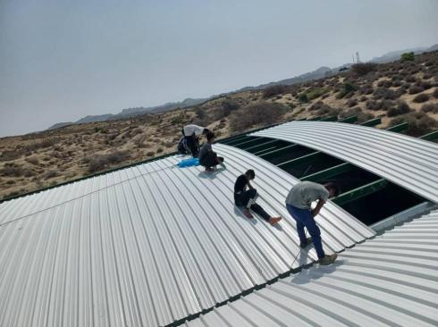 نصب سقف شیروانی، پارکینگ با ایرانیت پلاستیکی/ ورق رنگی