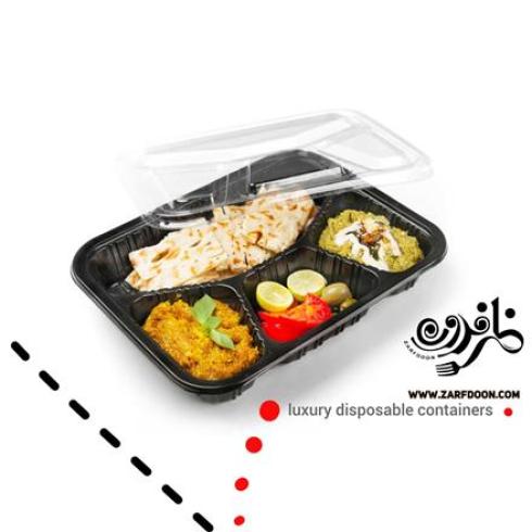 ظروف یکبار مصرف سلفی لوکس چند قسمتی درب دار ظرفدون