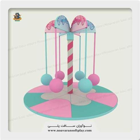 تجهیز خانه بازی کودک | تاب گردان تم پاستلی