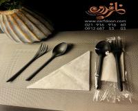 پک کاتلری لوکس مشکی مات مدل الگانت(ظرفدون)