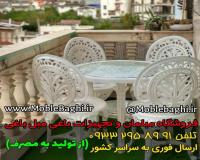 میز و صندلی پلیمری مدل طاووسی ست 4 نفره