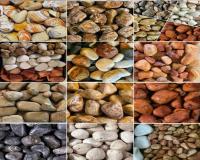 سنگ های رودخانه وارداتی سفید و رنگی  قلوه ای بپل