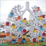 گلدان طبقاتی طرح درخت فایبرگلاس