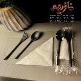 پک کاتلری لوکس مشکی مات مدل الگانت(ظرفدون)