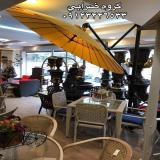 میز صندلی حصیری فضای باز آلومینیومی