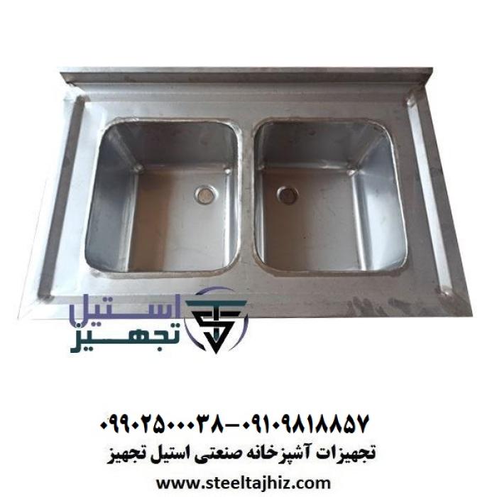 سینک استیل 2 لگن پایدار