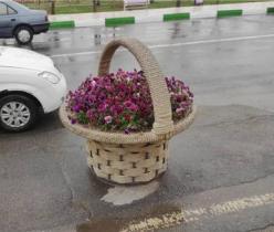 گلدان زیبای طرح سبد فایبرگلاس